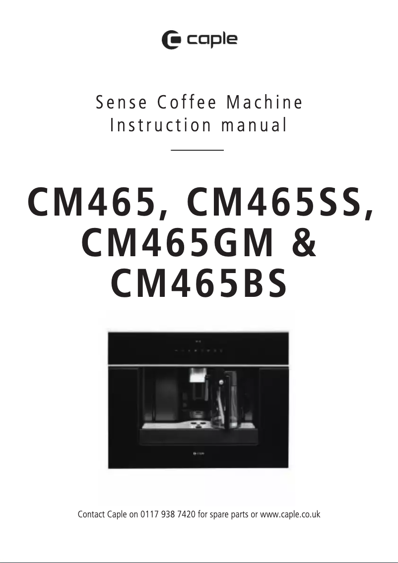 Page n°1 - Manuel utilisateur Caple CM465SS