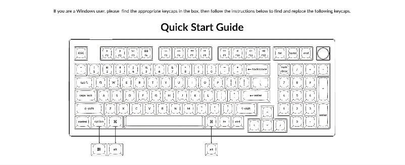 Page 1 de la notice Guide de démarrage rapide Keychron V5
