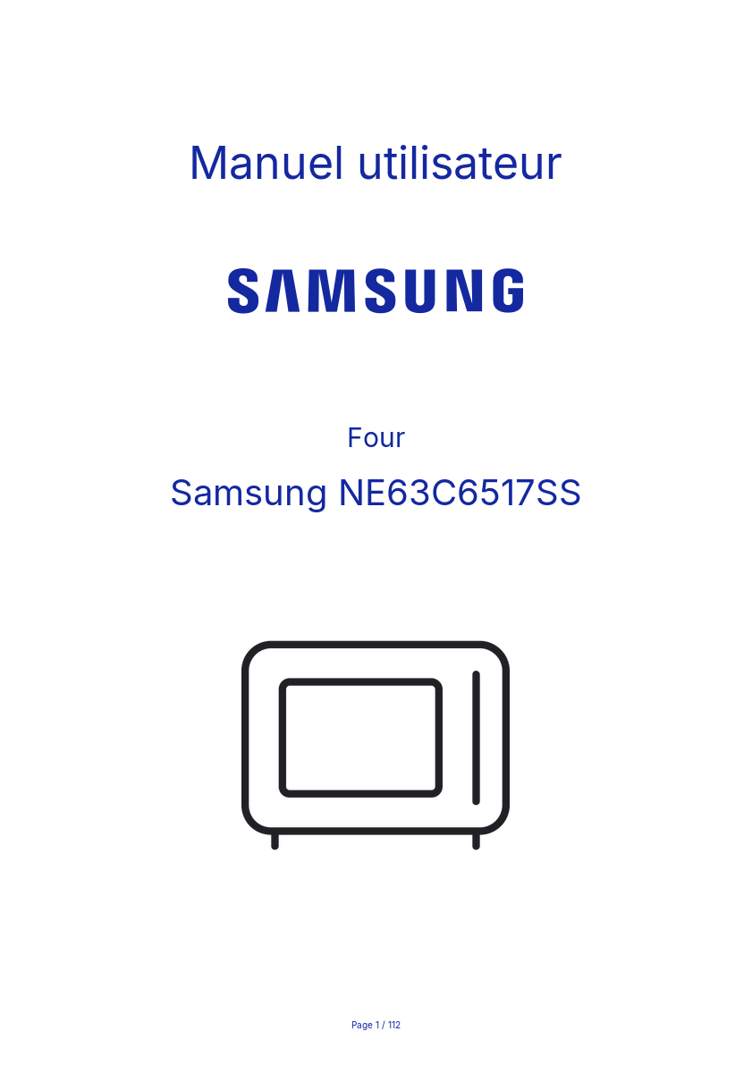 Page n°1 - Manuel utilisateur Samsung NE63C6517SS