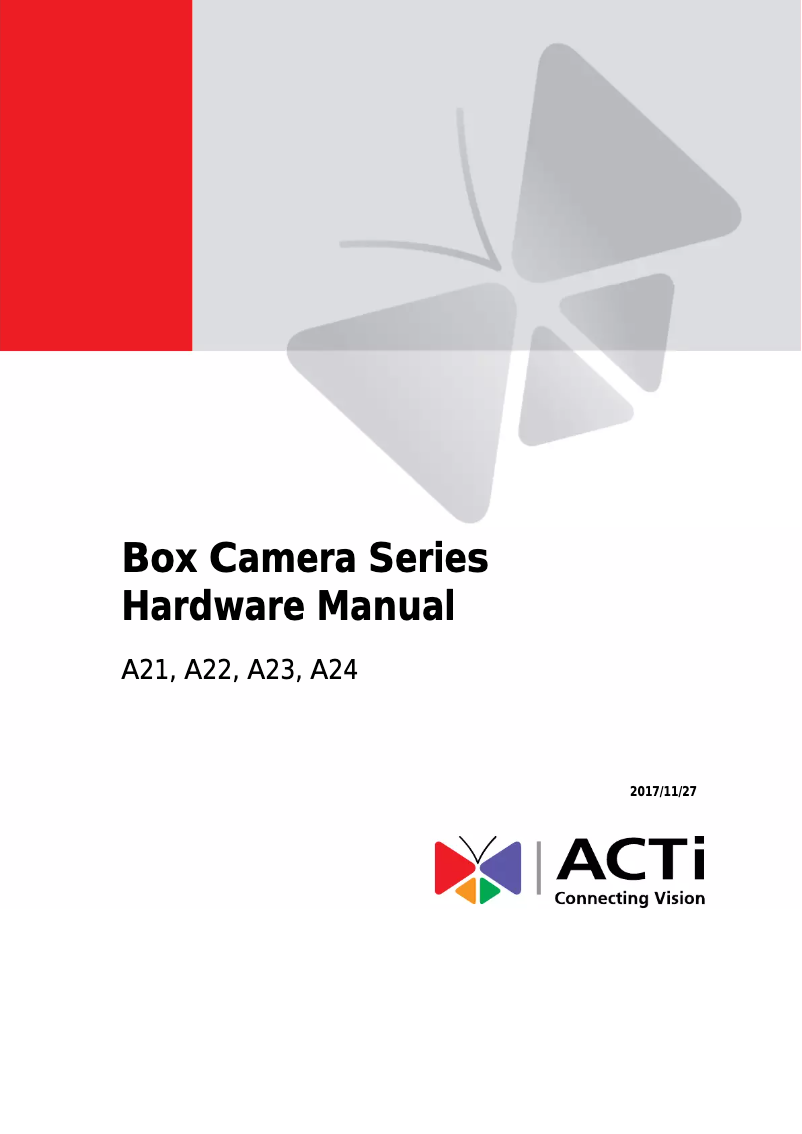 Page 1 de la notice Manuel utilisateur ACTi A24