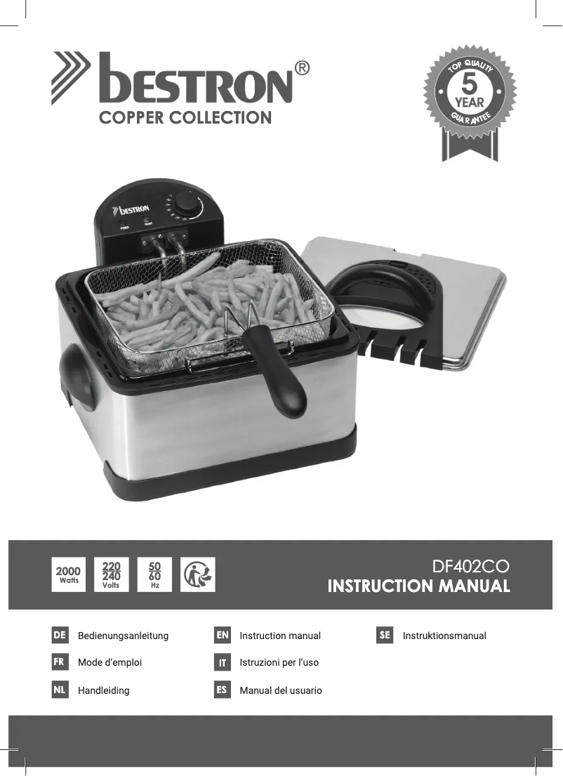 Page n°1 - Manuel utilisateur Bestron DF402CO