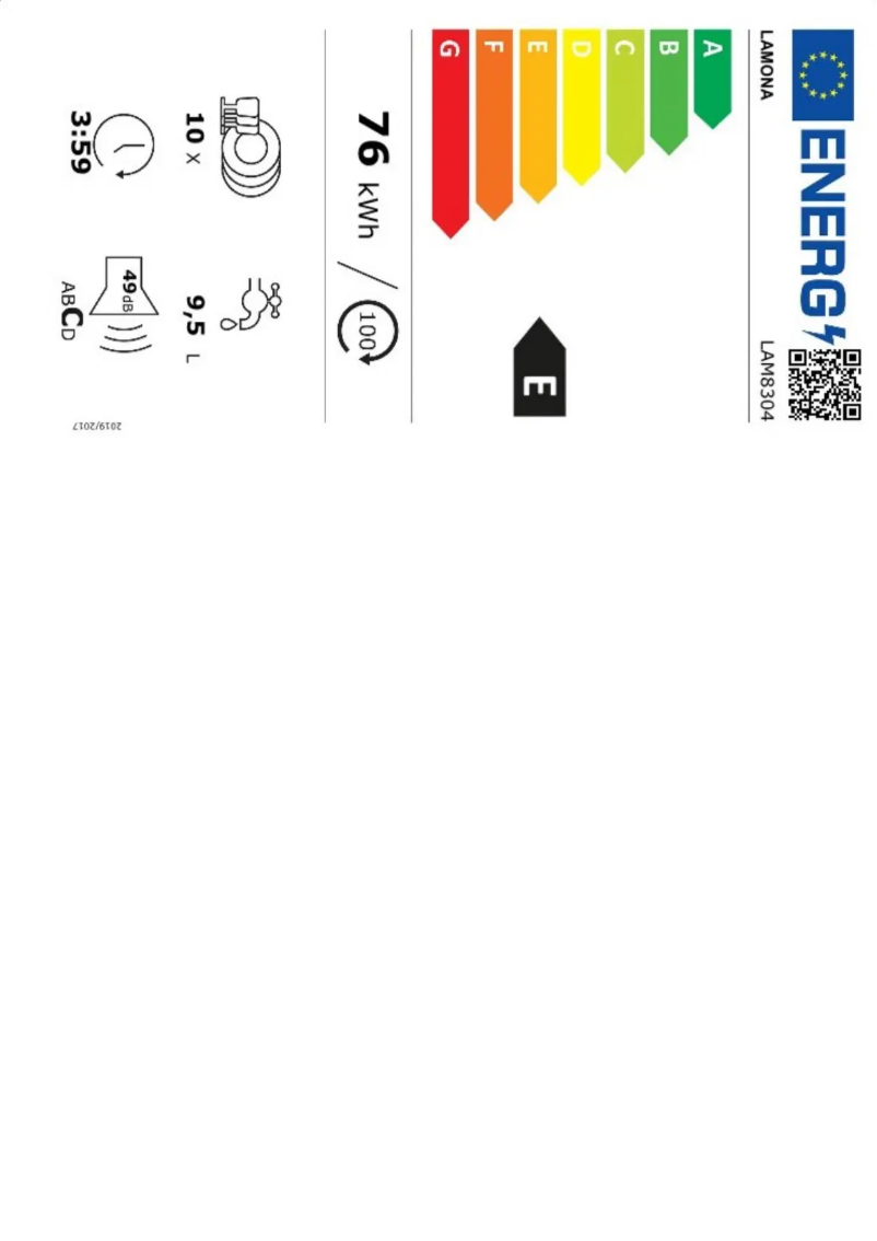 Page n°1 - Label énergétique Lamona LAM8304