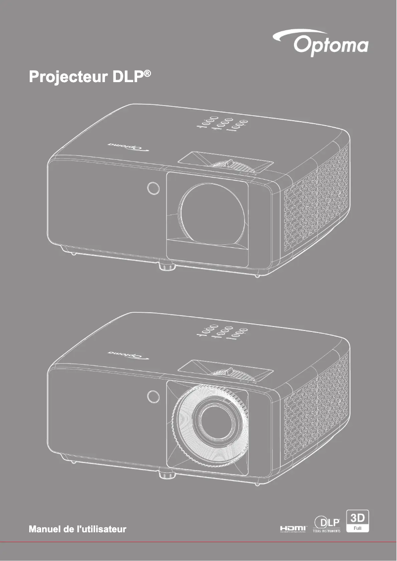 Page n°1 - Manuel utilisateur Optoma ZH450ST