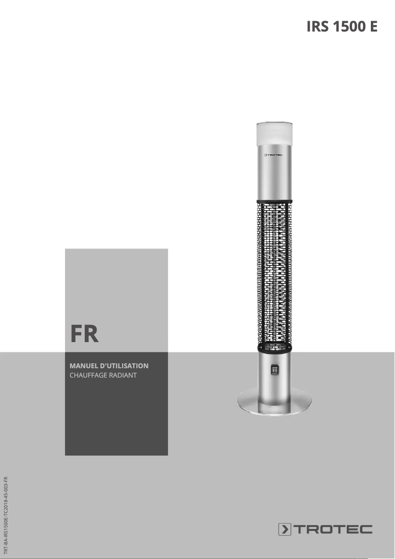 Page 1 de la notice Manuel utilisateur Trotec IRS 1500 E
