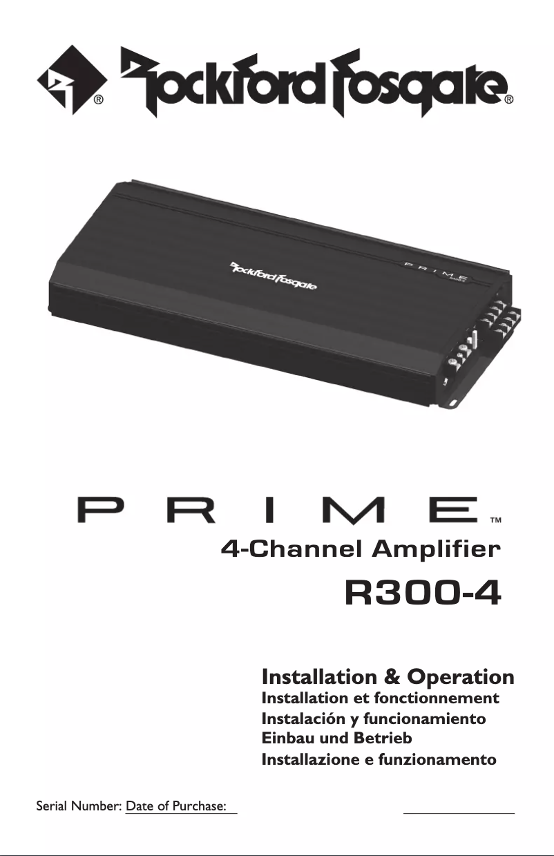 Page n°1 - Manuel utilisateur Rockford Fosgate R500-1