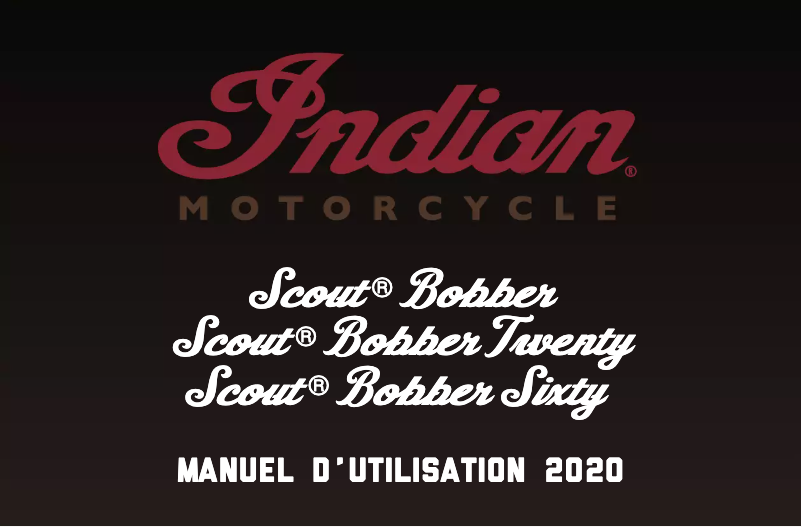 Page 1 de la notice Manuel utilisateur Indian Scout Bobber Twenty (2020)