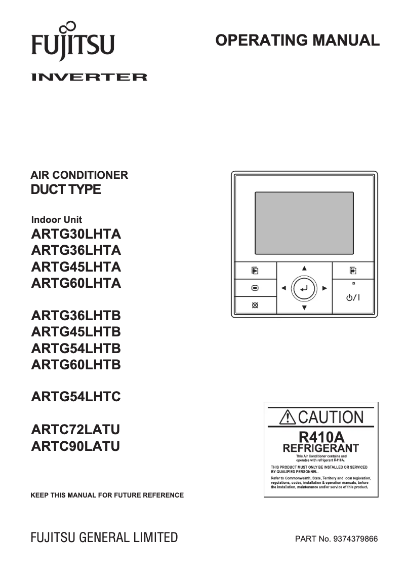 Page 1 de la notice Manuel utilisateur Fujitsu ARTG36LHTB