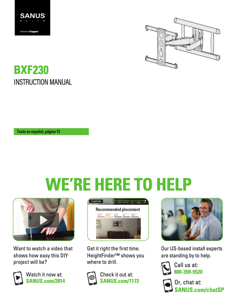 Page n°1 - Manuel utilisateur Sanus BXF230