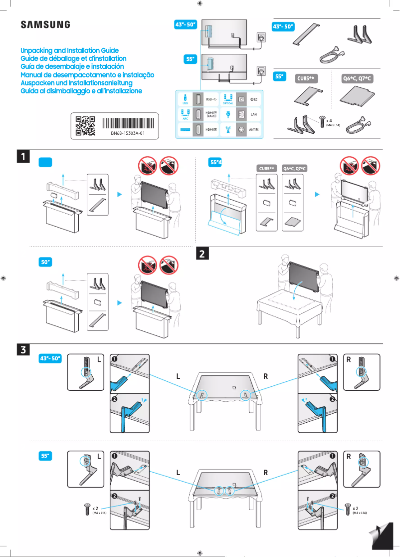 Page 1 de la notice Manuel utilisateur Samsung QA55Q61CAG