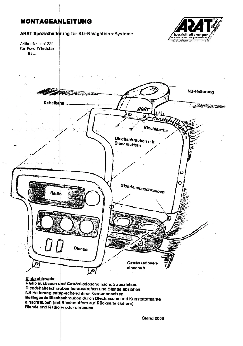 Page n°1 - Manuel utilisateur Arat NS1231