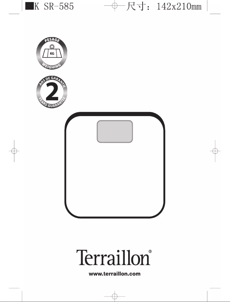 Page n°1 - Manuel utilisateur Terraillon 12678