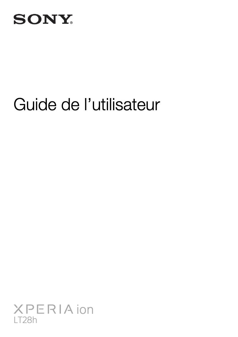 Page 1 de la notice Manuel utilisateur Sony Ericsson Xperia ion