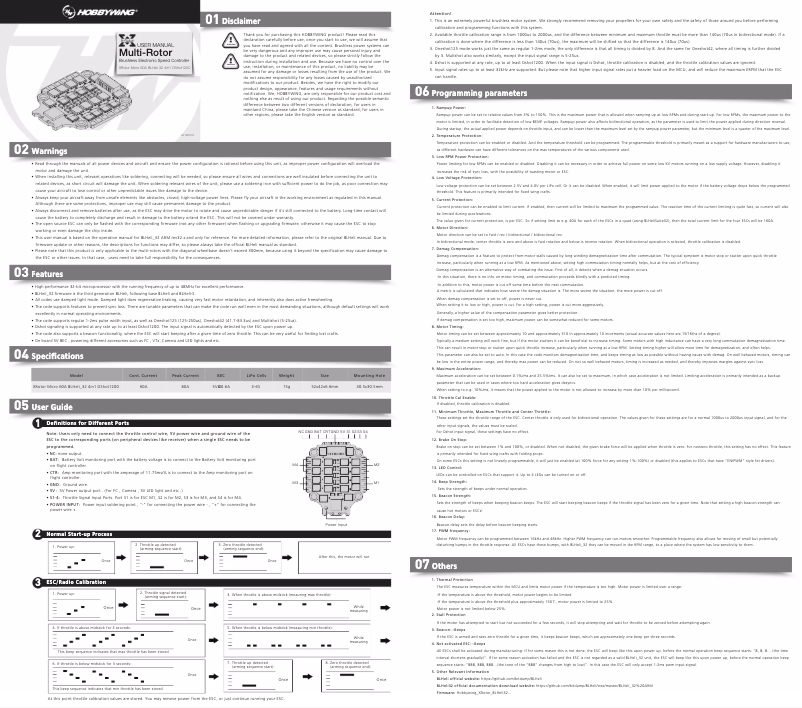 Page 1 de la notice Manuel utilisateur Hobbywing Xrotor Micro