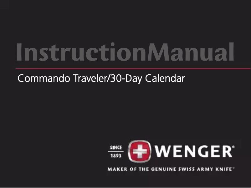 Page 1 de la notice Manuel utilisateur Wenger SwissGear Commando 30 Day Calendar