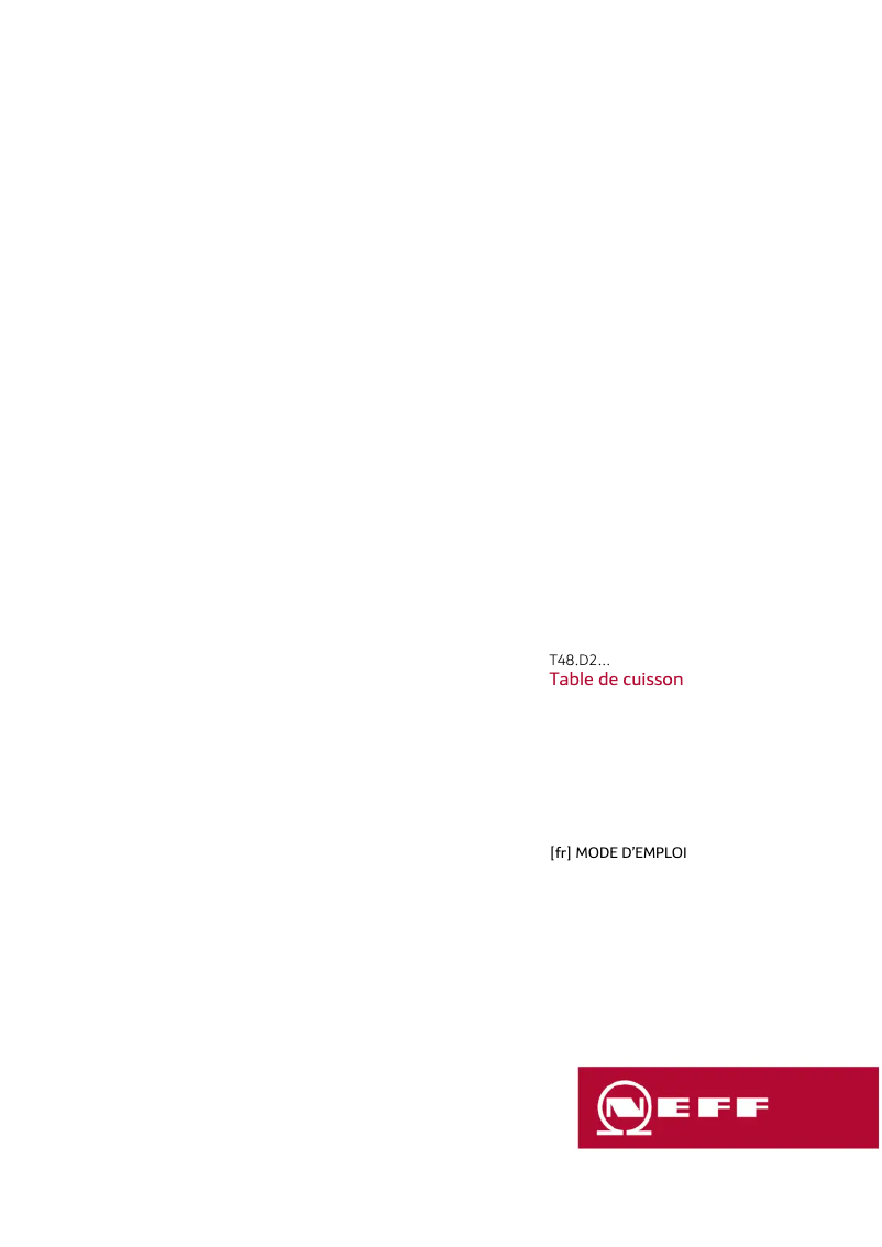 Page n°1 - Manuel utilisateur Neff T48FD23X0