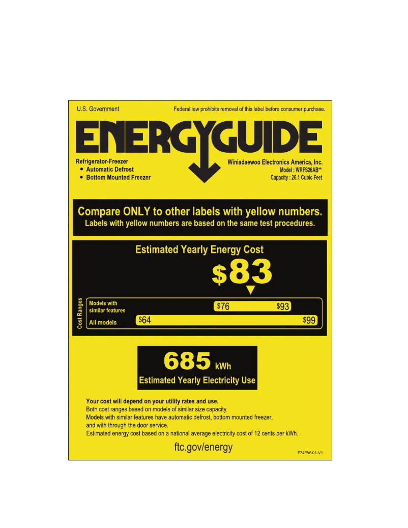 Image de la première page du manuel de l'appareil WRFS26ABBD