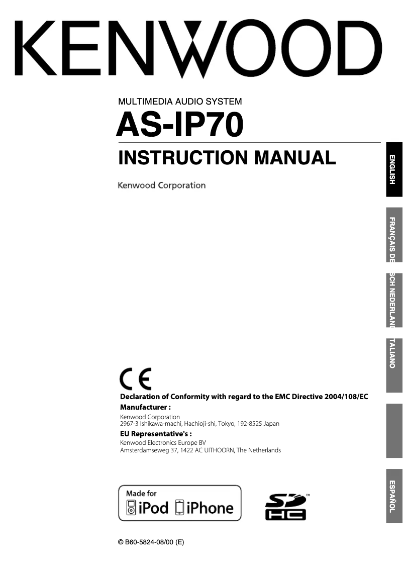 Página 1 del manual Manual de usuario Kenwood AS-iP70