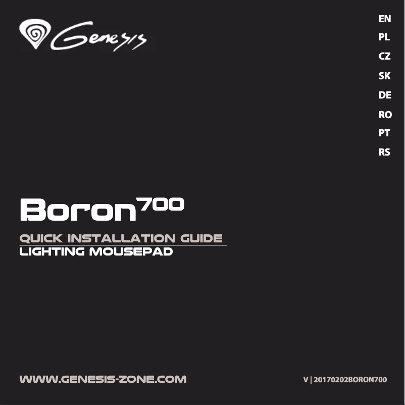 Page n°1 - Manuel utilisateur Natec Boron 700