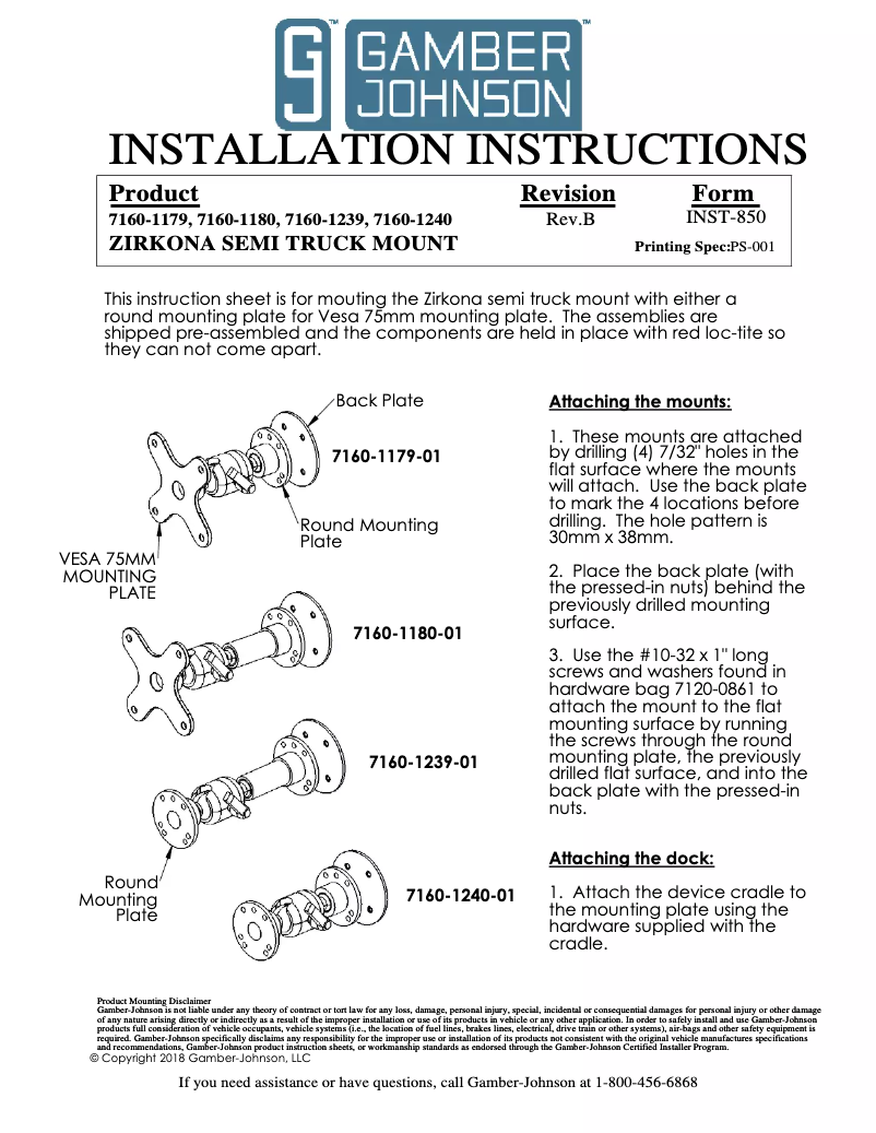 Page n°1 - Manuel utilisateur Zirkona 7160-1180
