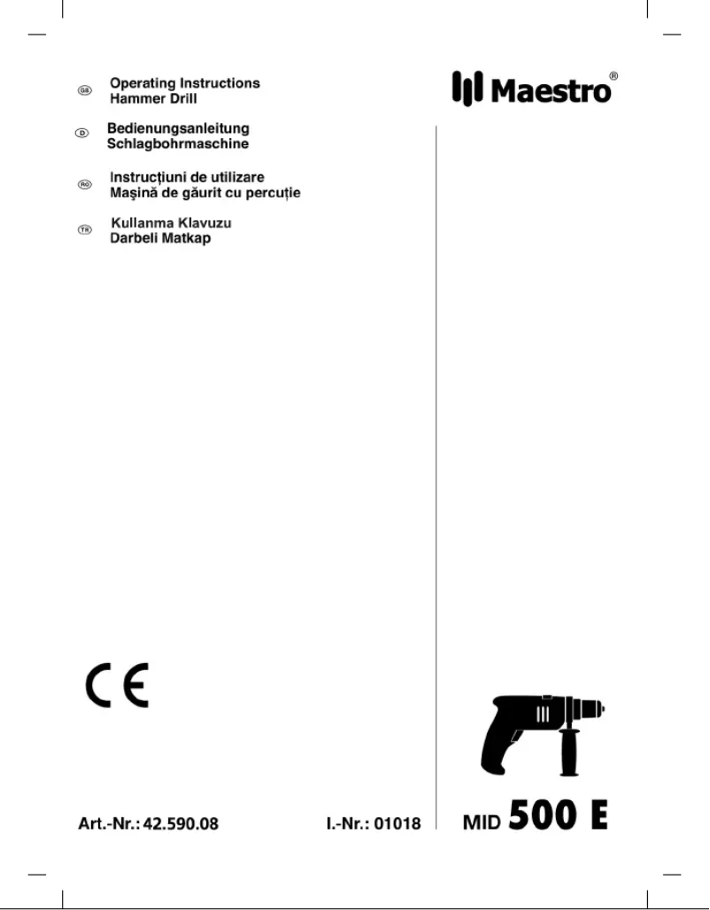 Page 1 de la notice Manuel utilisateur Maestro MID 500 E