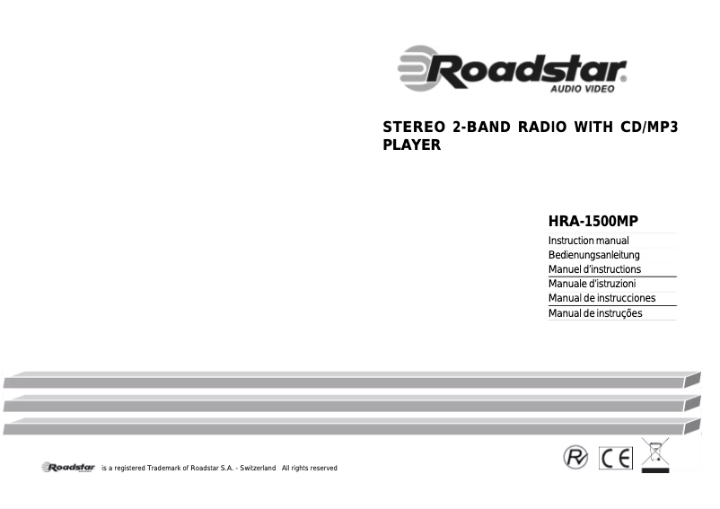 Page 1 de la notice Mode d'emploi Roadstar HRA-1500MP