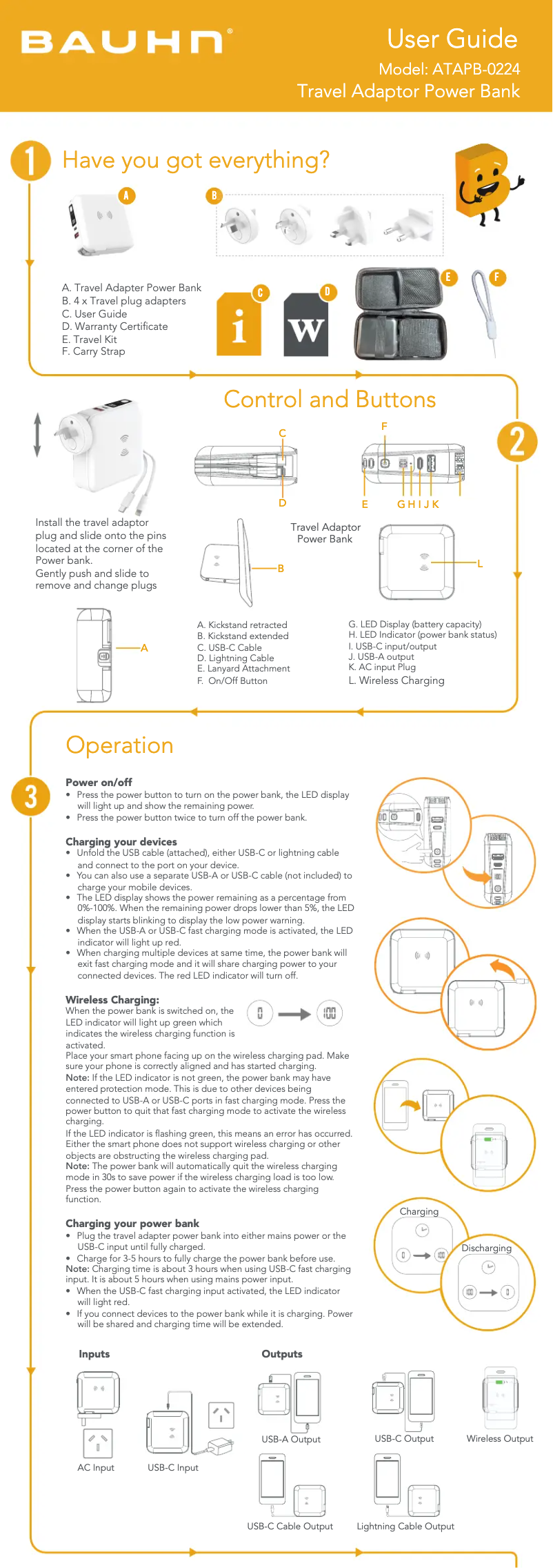 Page 1 de la notice Manuel utilisateur Bauhn ATAPB-0224