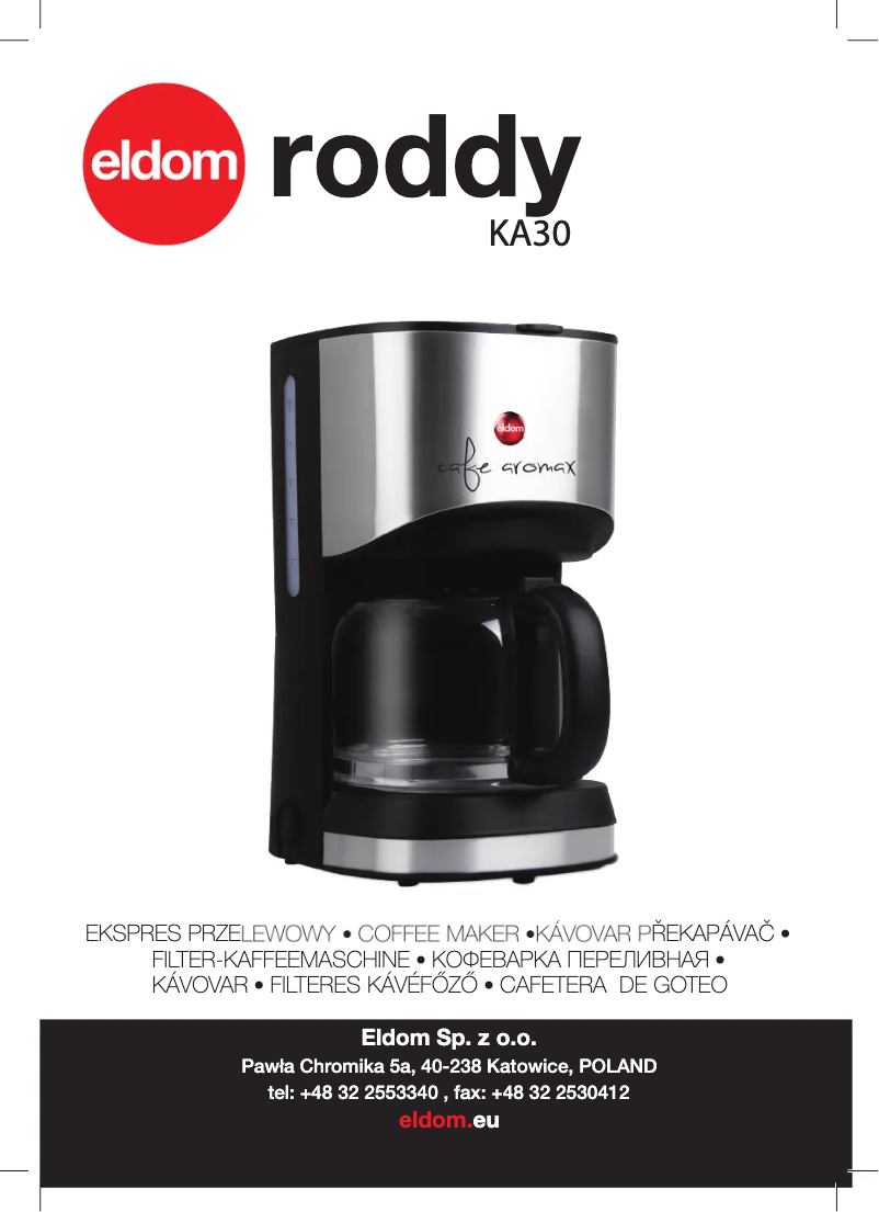 Página 1 del manual Manual de usuario Eldom RODDY KA30