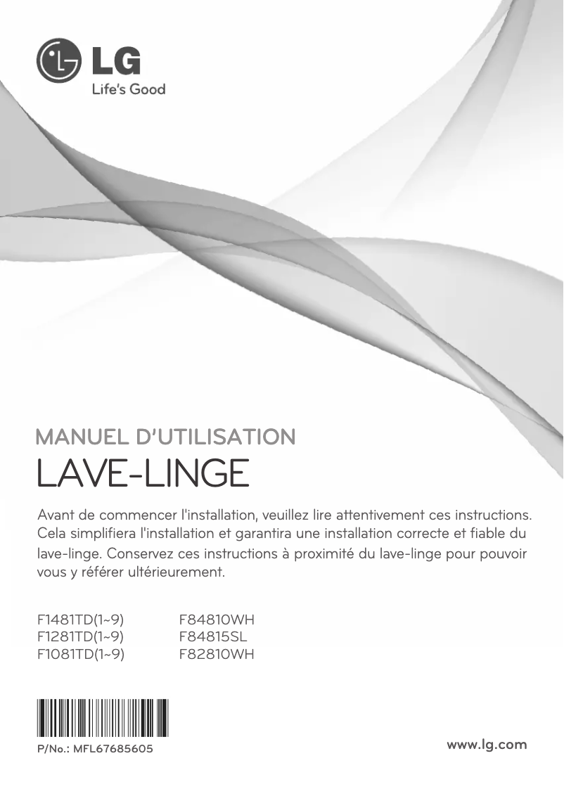 Page n°1 - Manuel utilisateur LG F82810WH