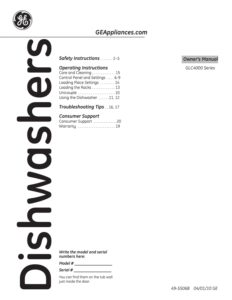 Imagen de la primera página del manual del dispositivo GLC4400RBB