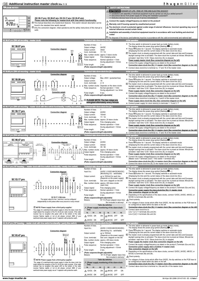Page 1 de la notice Manuel utilisateur Müller SC 58.08 pro