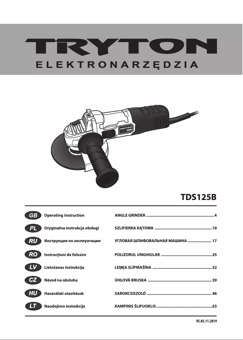 Page n°1 - Manuel utilisateur Tryton TDS125B