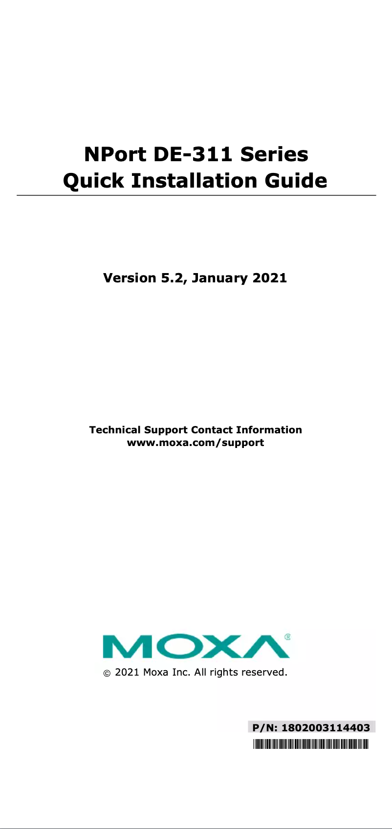 Image de la première page du manuel de l'appareil NPort Express DE-311