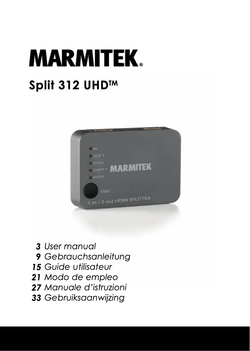 Página 1 del manual Manual de usuario Marmitek Split 312 UHD