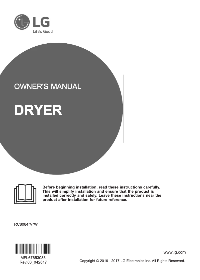 Page 1 de la notice Manuel utilisateur LG RC8084AV3W