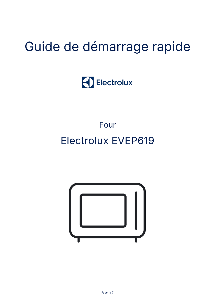 Image de la première page du manuel de l'appareil EVEP619