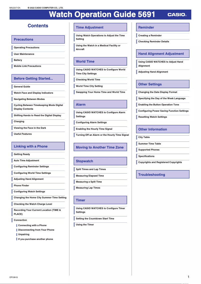 Page 1 de la notice Manuel utilisateur Casio G-Shock GMB-2100D-1A