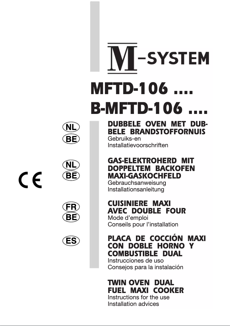 Page 1 de la notice Manuel utilisateur M-System B-MFTD-106