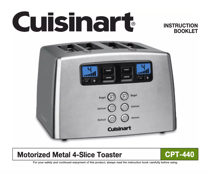 Page 1 de la notice Manuel utilisateur Cuisinart CPT-420