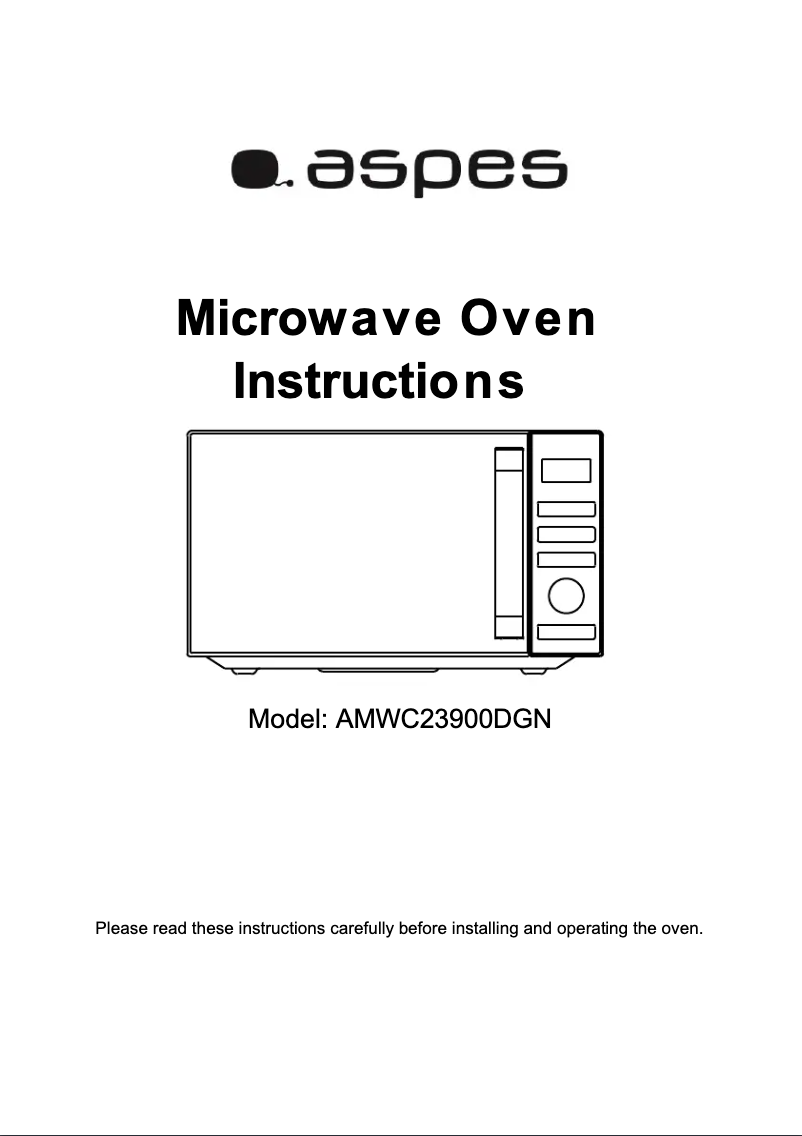 Page 1 de la notice Manuel utilisateur Aspes AMWC23900DGN