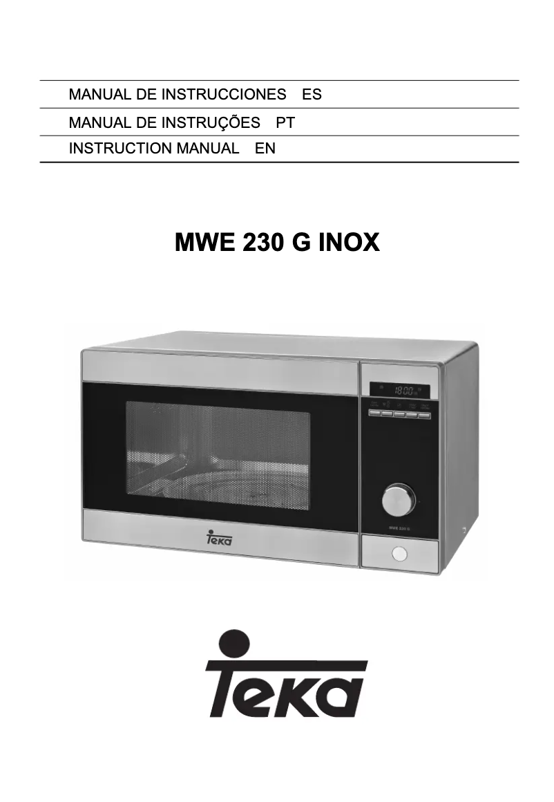 Image de la première page du manuel de l'appareil MWE 230 G INOX