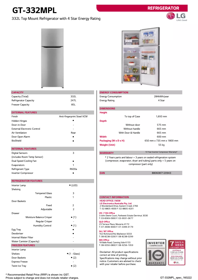 Image de la première page du manuel de l'appareil GT-332MPL