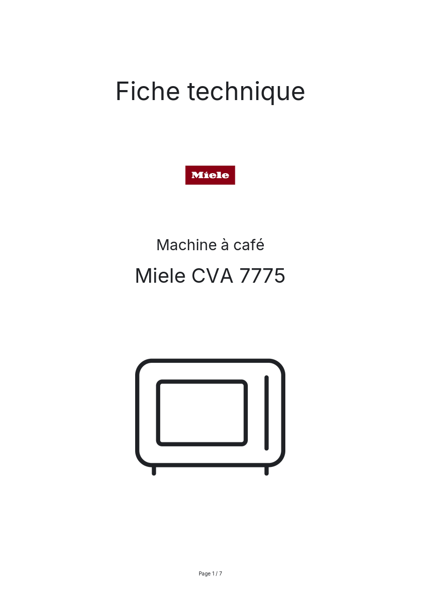 Image de la première page du manuel de l'appareil CVA 7775