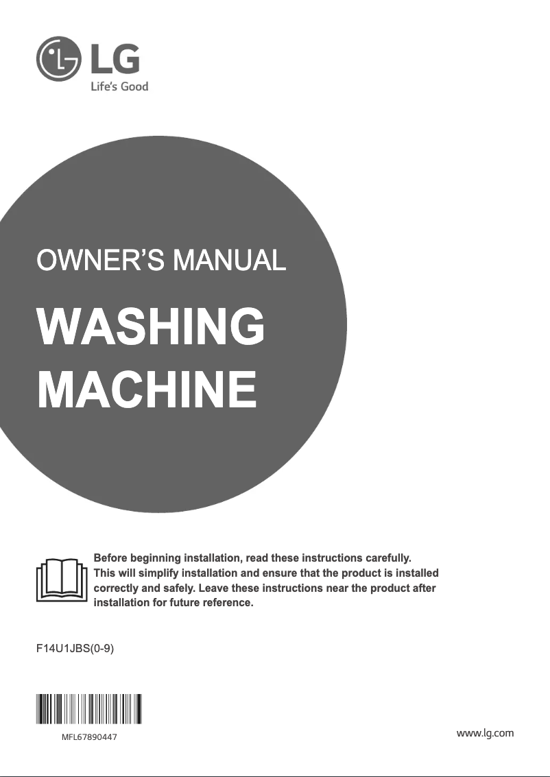 Page 1 de la notice Manuel utilisateur LG F14U1JBS6