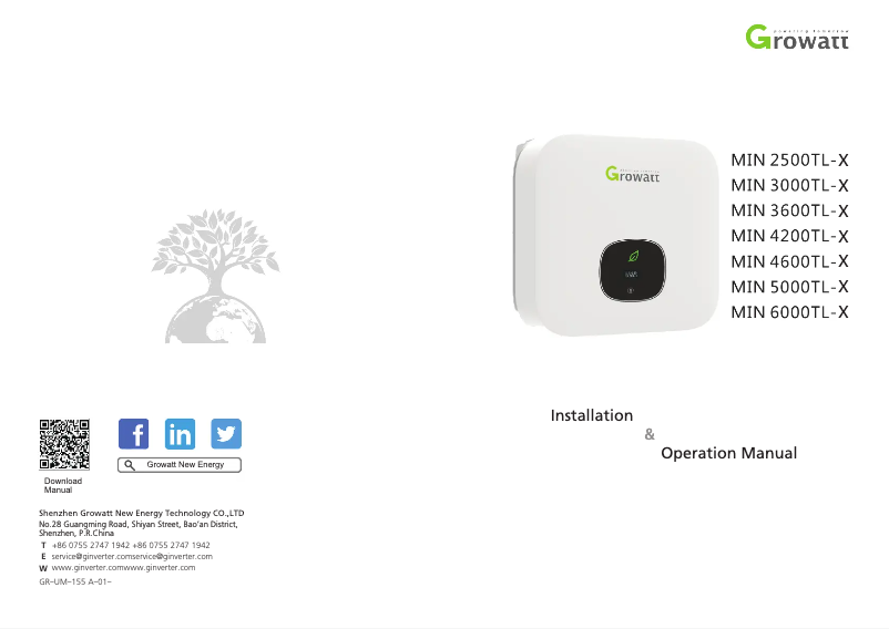 Image de la première page du manuel de l'appareil MIN 3000TL-X