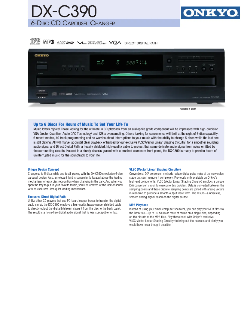 Page n°1 - Fiche technique Klipsch DX-C390