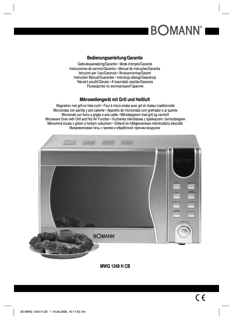 Page 1 de la notice Manuel utilisateur Bomann MWG 1249 H CB