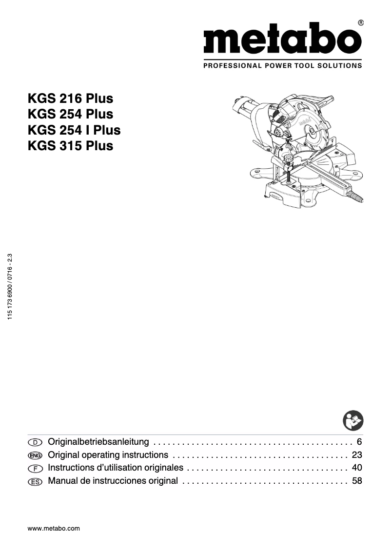 Image de la première page du manuel de l'appareil KGS 315 Plus