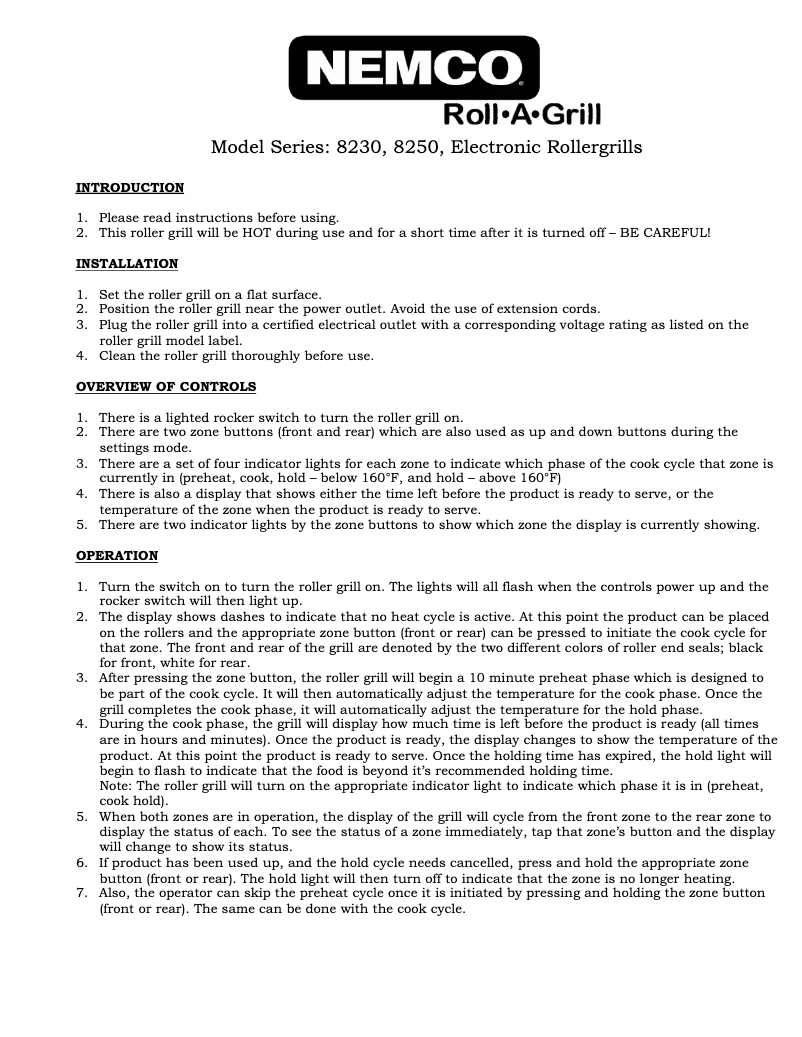 Page 1 de la notice Manuel utilisateur Nemco 80425