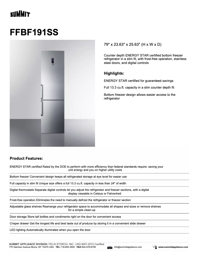 Image de la première page du manuel de l'appareil FFBF191SSLHD