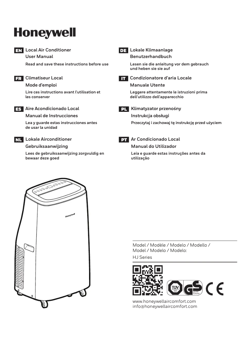 Page n°1 - Manuel utilisateur Honeywell HJ12CESVWK